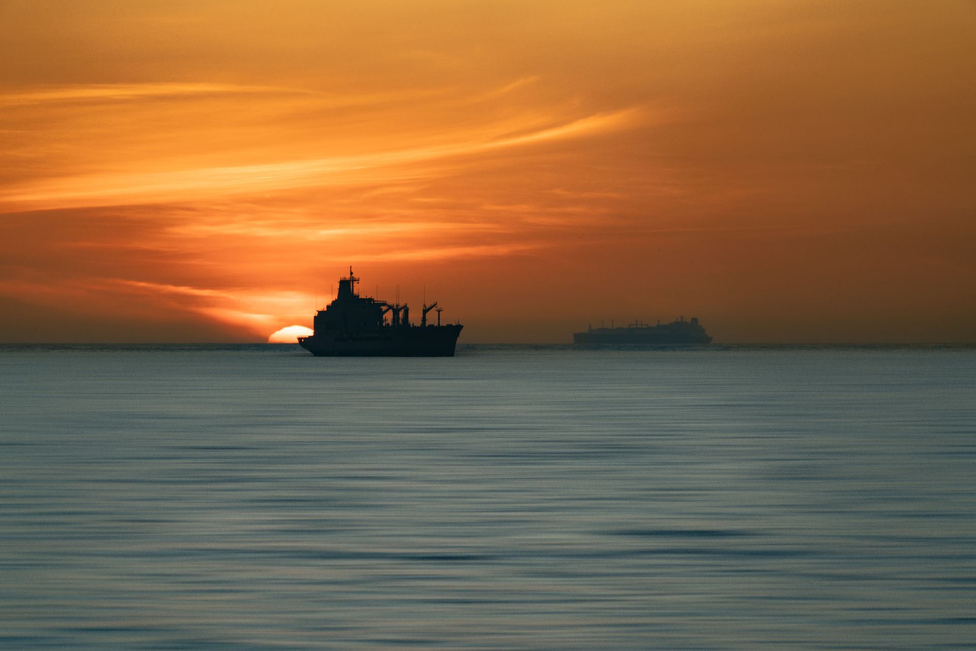 Atardecer en el puerto de Valparaíso